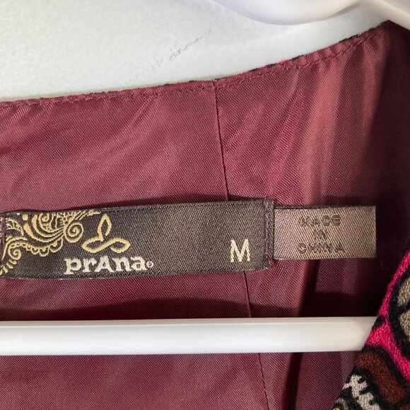 Womens Prana Cece Shift Dress Medallion Print Lined Zip Brown Red M - Picture 7 of 8